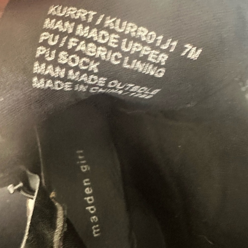 Madden Girl White and Black Combat Boots - Picture 8 of 8